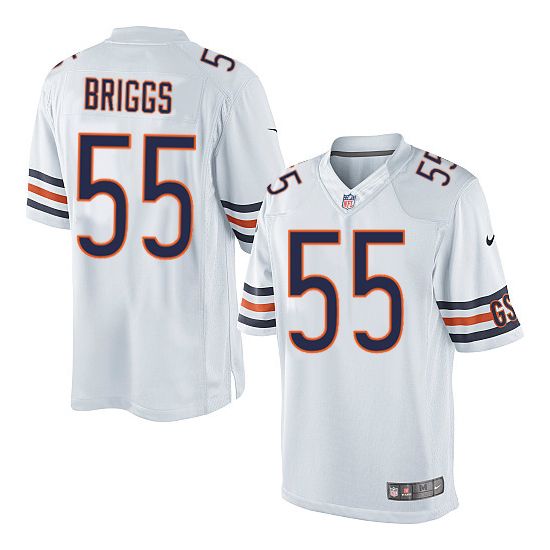 Men Chicago Bears 55 Lance Briggs Nike White Game Retired Player NFL Jersey